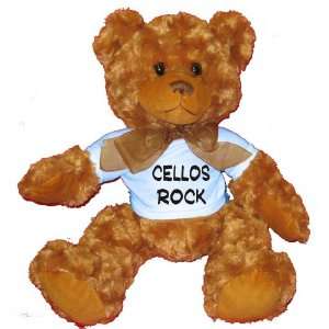 Cellos Rock Plush Teddy Bear with BLUE T Shirt