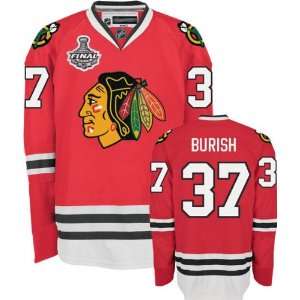  Chicago Blackhawks Jerseys #37 Adam Burish Red Authentic 