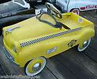 New York City taxi cab kiddie pedal car yellow checkered vintage 