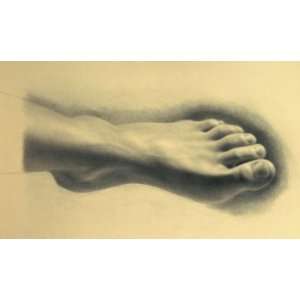  Foot Study, Original Drawing, Home Decor Artwork