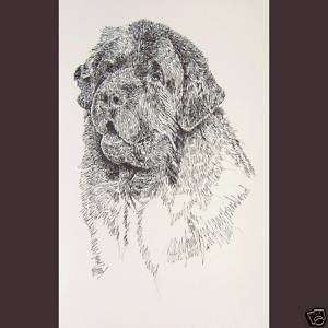   ART Kline Signed Drawing #244 MAGIC ART DRAWN FROM WORDS Newfie  