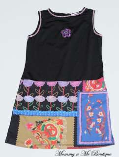 Girls Boutique Sara Sara Multi Print Beaded Dress 5 EUC  
