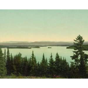  Vintage Travel Poster   Raquette Lake from the Crags Adirondack 