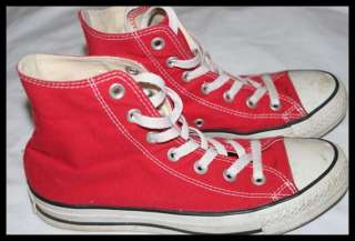   Taylor All Star Tennis Shoes Red Canvas Hi Top ~ Sz Men 5 Wom 7  