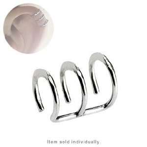  Surgical Steel Fake Cartilage Triple Closure Ring Clip On 