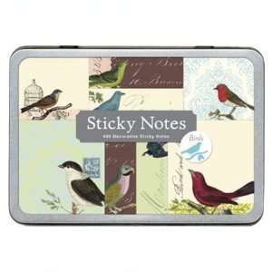  Cavallini & Co. Sticky Notes in a Decorative Tin Birds 