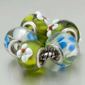   Green Clear Blue Pattern Pandora Beads Bracelets Pugster Jewelry