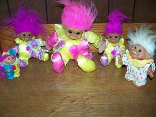 RUSS & DAM clown troll dolls small large vintage NWT collectable toy 
