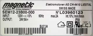 Magnetic Elektromotoren AG CH 4410 Liestal SEM12 23B00 000 Control 