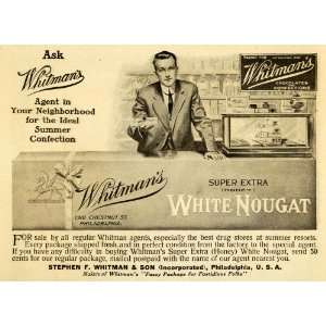  1909 Ad Stephen Whitmans Honey White Nougat Chocolates 