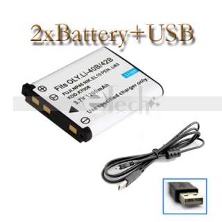 LI 40B LI 42B Battery + USB Cable for Olympus FE 220 FE 230 FE 240 