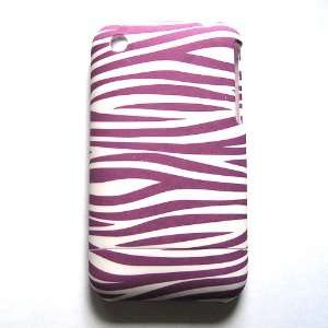   Hard Case Rubber Feel Leather Paint Cover White and Light Purple Zebra