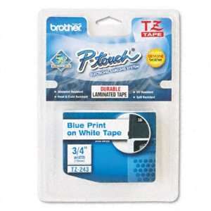  P Touch TZ Tape Cartridge   3/4w, Blue on White(sold in 