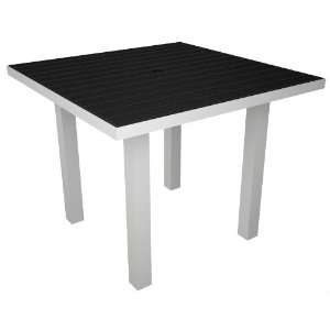   Euro 36 Square Dining Table in White / Black Patio, Lawn & Garden