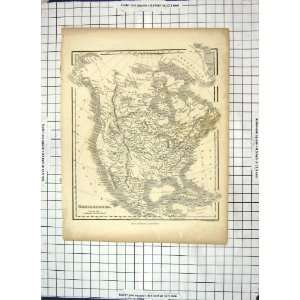  Antique Map North America Mexico Cuba Hudson Bay Greenland 