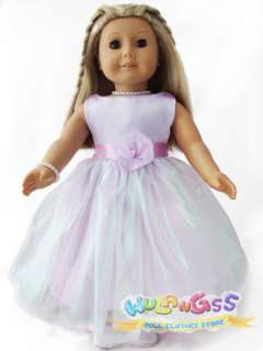 Lilac Floral Party Dress fits 18 American Girl doll  