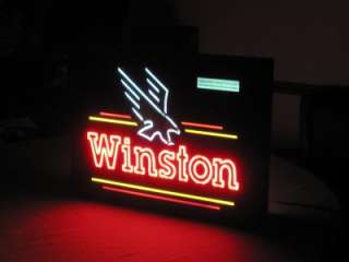 VINTAGE WINSTON LIGHTED STORE CIGARETTE W/EAGLE NEON SIGN  