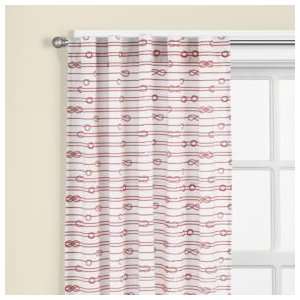   Red Patterened Curtain Panels, 84 Re Wh Sail on Panel