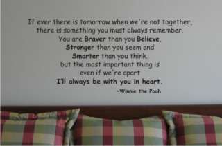 Winnie the Pooh Quote AVinyl Wall Art Decal Sticker  