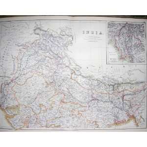  BLACKS MAP 1890 INDIA BURMAH GANGES BAY BENGAL