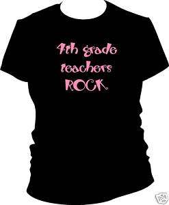 4th Grade Teachers ROCK gift for teaching T shirt New  