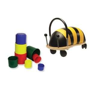  Prince Lionheart Wheely Bug BEE plus Stack cups 8pc Toys 