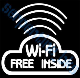 FREE WI FI Window Decal Sticker Business Sign 13x14   B  