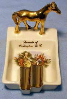 Vintage Washington DC Souvenir ASHTRAY w HORSE figure  