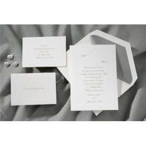  Ampersand Embossed White Panel Wedding Invitations Health 