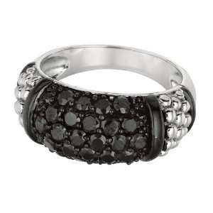  Sterling Silver Rhodium Plated Black and White Black CZ 