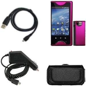   Charge Sync Cable + Black Horizontal Leather Pouch for Kyocera Echo