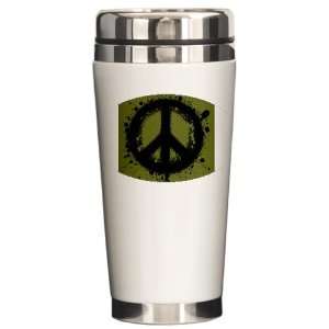  Ceramic Travel Drink Mug Peace Symbol Ink Blot Everything 