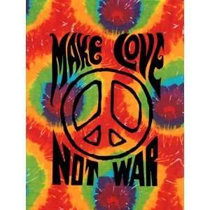  Make Love Not War Tye Dye / Tie Dye Wall Hanging Tapestry 