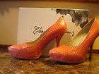   Stunning CORAL SNAKESKIN High Heel Platform Pump 5.5 NIB $295  