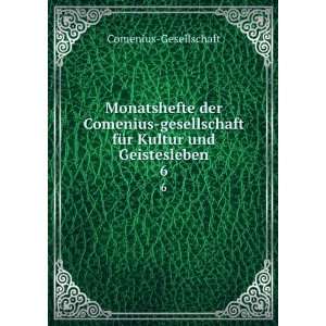   fÃ¼r Kultur und Geistesleben. 6 Comenius Gesellschaft Books