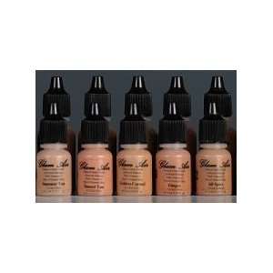 Glam Air Airbrush Water based 0.25 fl. oz. Bottles of Foundation in 5 