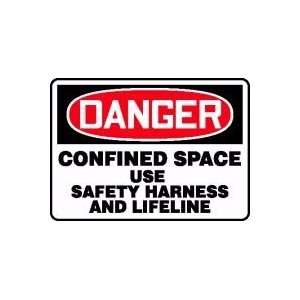  DANGER CONFINED SPACE USE SAFETY HARNESS AND LIFELINE 10 