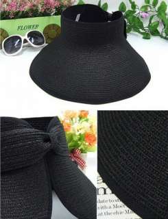 Foldable Womens Wide Brim Floppy Beach Sun Straw Hat  