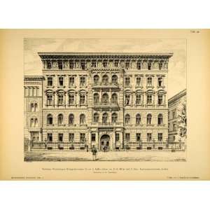  1890 Print House Mansion Berlin German Architecture 