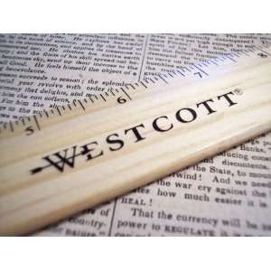  Westcott Wood Ruler With Hang Tab and Metal Edges, 12 