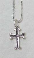 Sterling Silver Antiqued Cross 14box Chn Necklace pd27  