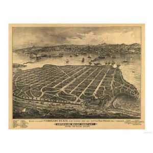  Coronado, California   Panoramic Map Giclee Poster Print 