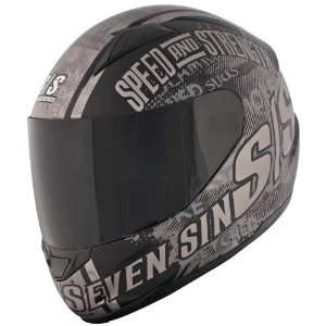   Seven Sins Black Helmet   Color  Black   Size  Large Automotive