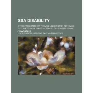  SSA disability other programs may provide lessons for 