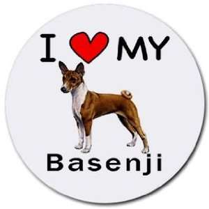  I Love My Basenji Round Mouse Pad