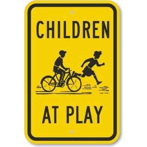  Children At Play (with Graphic) Diamond Grade Sign, 18 x 