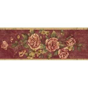  Rose Floral Wall Border in Red Rose Floral Wallpaper 