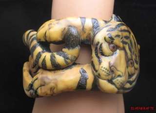   Bakelite Bangle Running Tiger Bracelet Cat Feline Catalin Brad Elfrink