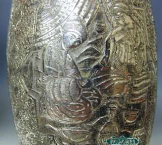 Magnificent Pair Of Silver Vases Persia Iran Ca 1920  