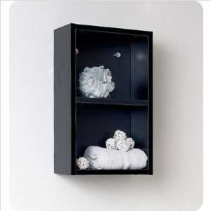   Linen Side Cabinet with 2 Open Storage Areas Finish Black Everything